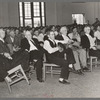 County judge conducting a mass meeting called to discuss ways and means to raise funds to continue WPA roadwork in the county. San Augustine, Texas