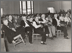 County judge conducting a mass meeting called to discuss ways and means to raise funds to continue WPA roadwork in the county. San Augustine, Texas