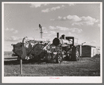 Old steam tractor and threshing machine, idle for nine years. Ellisville Township, Williams County, North Dakota