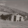 Detail of construction of mud and log house homesteader's house, Williams County, North Dakota