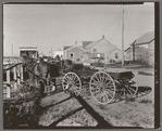 Buckboard and horses owned by William Hunter, Antelope, Montana