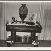 Living room table with lamp in home of Jim Hardin. Two Bit Creek, near Deadwood, South Dakota