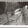 Millwork. Setting cabinet sink. Southeast Missouri project yard