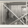 Southeast Missouri project field. House erection. Diagonal wind bracing is placed in every interior partition in the house