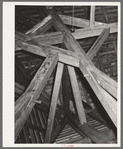 Details of construction of rafters of old plantation house near New Orleans, Louisiana