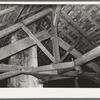 Rafters in old plantation house near New Orleans, Louisiana. Note that the timbers are joined with wooden pegs