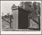 Privy on farmstead of FSA (Farm Security Administration) client. Sabine Farms, Marshall, Texas