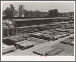 Railroad yards showing stored lumber. Marshall, Texas