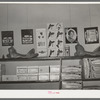 Display in saddle shop showing different types of saddles. Alpine, Texas