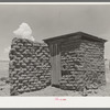 Adobe privy with windbreak. Old "Walking X" Ranch place near Marfa, Texas