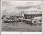 General view of flour mill and docks. Port of Houston, Texas