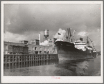 Freighter docked at port of Houston, Texas