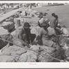 Negroes fishing from pier. Corpus Christi, Texas