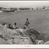 Negroes fishing from pier. Corpus Christi, Texas