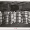 Bales of cotton in warehouse. Compress, Houston, Texas