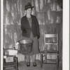 Long-time resident of Gonzales County with some of her family heirlooms which were exhibited at the country fair. Gonzales, Texas