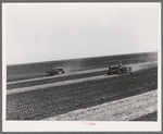 Tractor farming on 4900 acre ranch near Ralls, Texas