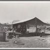 Chuck wagon and tarpaulin. Ranch near Spur, Texas