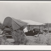 Chuck wagon and tarpaulin. Ranch near Spur, Texas