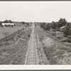 Railroad stretching through the countryside near Prague, Oklahoma