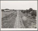 Railroad stretching through the countryside near Prague, Oklahoma