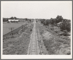 Railroad stretching through the countryside near Prague, Oklahoma