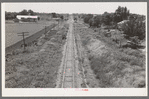 Railroad stretching through the countryside near Prague, Oklahoma