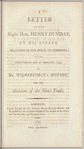 A letter to the Right Hon. Henry Dundas
