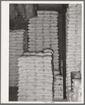 Stacks of flour in storage. Wholesale grocery, San Angelo, Texas