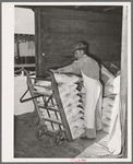 Unloading carload of flour. Wholesale grocery, San Angelo, Texas
