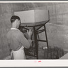 Packing pinto beans. Wholesale grocery, San Angelo, Texas