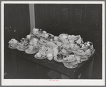 Dirty dishes after Jaycees' supper at high school. Eufaula, Oklahoma. See general caption number 25