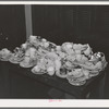 Dirty dishes after Jaycees' supper at high school. Eufaula, Oklahoma. See general caption number 25