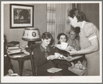 Serving refreshments at home demonstration club meeting in McIntosh County, Oklahoma