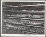 Back of bakery goods at bakery. San Angelo, Texas