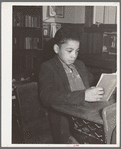 Son of Pomp Hall, Negro tenant farmer, studying in rural school. Creek County, Oklahoma