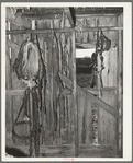 Harness and overalls in barn of Pomp Hall, Negro tenant farmer. Creek County, Oklahoma. See general caption number 23