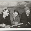 Timekeepers and scorekeepers at basketball game at Eufaula, Oklahoma