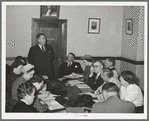 FSA regional official talking to a group of FSA officials and supervisors at a district meeting at San Angelo, Texas