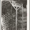 Sacks of wool and mohair in storage at the Kimble County Wool and Mohair Company Warehouse. Junction, Texas is in the center of sheep and goat country