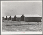 Sheet metal isolation units at the migratory labor camp. Sinton, Texas. These will be used for isolation of people at the camp with contagious diseases of a temporary nature