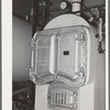 Boiler in the furnace room. Migratory labor camp, Sinton, Texas