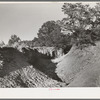 Gully in overgrazed mountain land in Bernalillo County, New Mexico