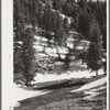 Snow melting on the mountainside in Bernalillo County, New Mexico