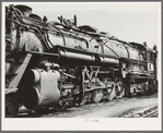 Detail of passenger locomotive while in the yard at Big Spring, Texas