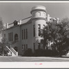 Corner of one of the main buildings of the Phoenix Union High School. Phoenix, Arizona