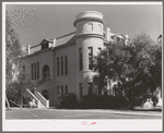 Corner of one of the main buildings of the Phoenix Union High School. Phoenix, Arizona