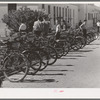 Row of bicycles belonging to students of Phoenix Union High School. Phoenix, Arizona