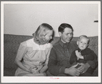 Member of the Arizona part-time farms with his wife and child. Maricopa County, Arizona. Chandler Unit