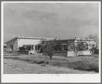 Community building at Arizona part-time farms. Chandler Unit, Maricopa County, Arizona. This building has an auditorium, kitchen, restrooms and laundry room